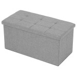 Taburet s úložným prostorem, šedá, jemně hrubá látka, TAB-462 GREY2