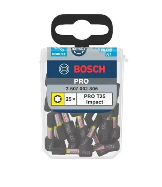 BOSCH 2607002806 / Sada šroubovacích bitů impact T25 25 mm (25 ks) / Tic Tac (2607002806)