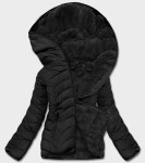 Černá krátká oboustranná dámská zimní bunda (2M-21507) odstíny černé XXL (44)