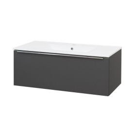 MEREO - Mailo, koupelnová skříňka s keramickým umyvadlem 101 cm, antracit, chrom madlo CN537