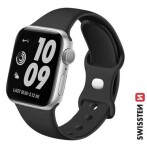 SWISSTEN silikonový řemínek pro Apple Watch 42-44 mm černá (8595217477131)