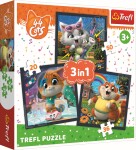 TREFL Puzzle 3v1 Seznamte se kočkami