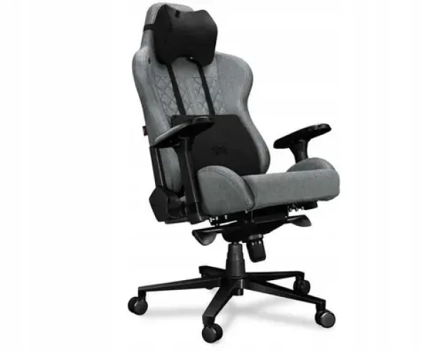 Yumisu 2050 Material šedo-černá / Herní židle / látka / nastavitelná / pojízdná kolečka / nosnost 150 kg (Y-2050-LB-M)