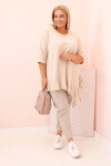 Dámská blůza Plus Size s bavlnou, kapsou a ohrnutým rukávem kiwi UNI