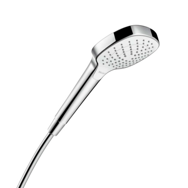 HANSGROHE - Croma Select E Sprchová hlavice Vario, 3 proudy, EcoSmart 9l/min, bílá/chrom 26813400