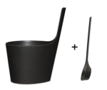 RENTO Saunový kbelík + naběračka - rašelina ČERNÁ