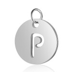 Přívěsek nerezové oceli placička písmenem 12 12 0,8 mm ks Písmena:
