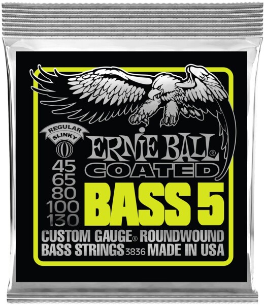 Ernie Ball 3836 Regular Slinky Coated 5-String Electric Bass 45-130