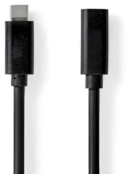 Nedis USB-C (M) - USB-C (F) 3.2 Gen1 2m černá / Prodlužovací kabel / 60 W / 5 Gbps / 4K 60Hz (CCGL64010BK20)
