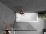 MEXEN/S - Next vanová zástěna FIX 90 x 150, proužky, měď kartáčovaná 895-090-000-00-09-65