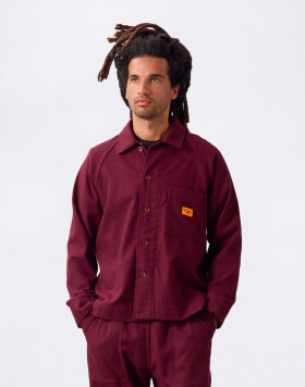 Service Works Flannel FOH Jacket Burgundy XXL