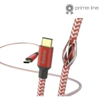 Hama Reflective červená / Nabíjecí kabel / USB-C na USB-C / 1,5 m / nylon (002015600000)