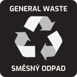 Samolepka na odpadkový koš pro tříděný odpad SM. ODPAD černá / Samolepka / 8 x 8 cm / CZ/EN