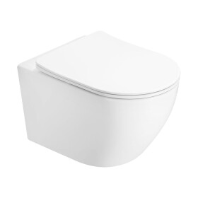 MEXEN - Lena Závěsná WC mísa Rimless Tornado včetně sedátka s slow slim, duroplast, bílá lesk 3022L4000T