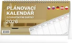NOTIQUE Stolní kalendář Plánovací s evropskými svátky 2026, 25 x 12,5 cm (PGS-35307)