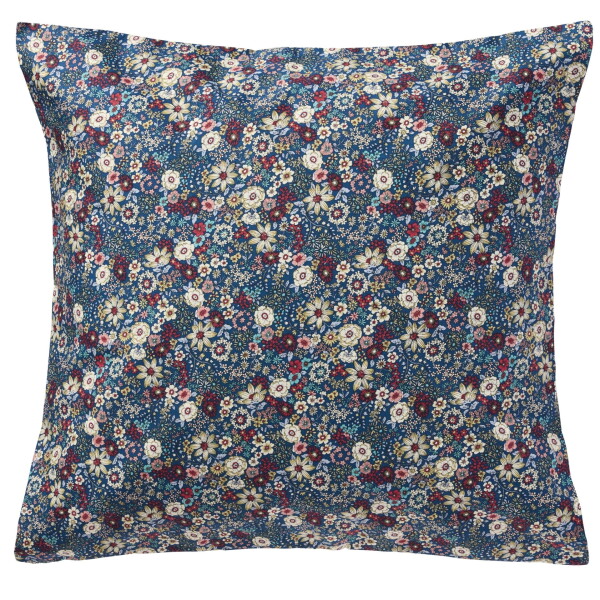 Ib Laursen Bavlněný povlak na polštář Blue / flowers 60 × 60 cm, modrá barva, textil