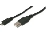 Digitus černá / USB kabel / USB A na Micro USB B / USB 2.0 (480 Mbit/s) / 1 m (AK-300127-010-S)