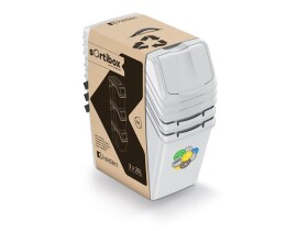 Koš na tříděný odpad SORTIBOX II 3x25l popelavě šedý - rozbaleno - 2x25l