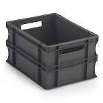 Euro přepravka ekonomická, 400x300x220 mm, 100% recyklovaná, šedá