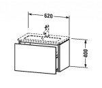 DURAVIT - L-Cube Umyvadlová skříňka Compact, 40x62x39 cm, 1 zásuvka, lesklá bílá LC615602222