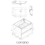 CERANO - Koupelnová skříňka Carole - dub medový + umyvadlo z lit. mramoru Ovo - bílá lesklá - 70,5x53x46,5 CER-8050BD85878