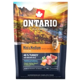 Ontario Mini Medium Weight Control Turkey Brown Rice 100g - vzorek (214-13169)
