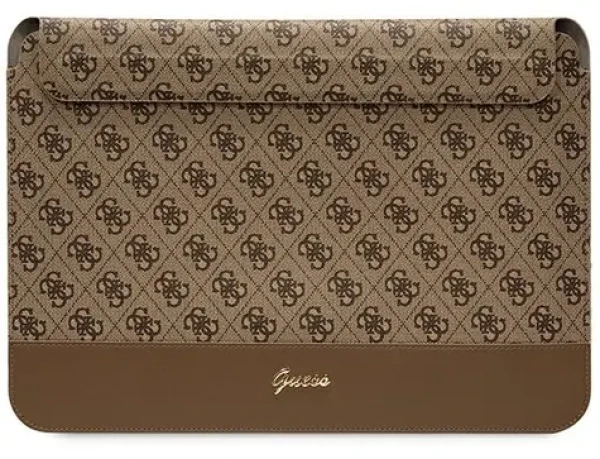 Guess 4G Stripe Metal Logo hnědá / Obal na notebook / 14" (GUCS14PS4SGW)
