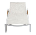 KETTLER DIAMOND hliníkové lehátko s teakovými područkami - bílá / krémová