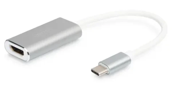 Digitus USB-C - HDMI bílá / Adaptér / 4K 30 Hz / Dolby Surround / hliníkové pouzdro (DA-70836)