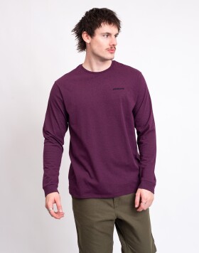 Tričko Patagonia M's L/S P-6 Logo Responsibili-Tee Berry Fig