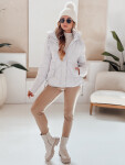 Dámská zimní bunda LOVEWARM krátká prošívaná s kapucí bílá FashionStreet TY5042 XXL