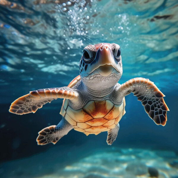 Pohlednice 3D Velká mořská želva