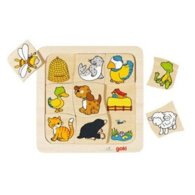 Puzzle Kdo bydlí kde? dílků dřevěné