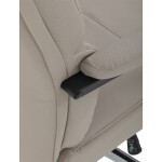 Křeslo kancelářské, béžová ekokůže, kříž kov chromový, houpací mechanismus, čalouněné područky