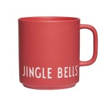 DESIGN LETTERS Porcelánový hrnek Jingle Bells 300 ml, červená barva, porcelán