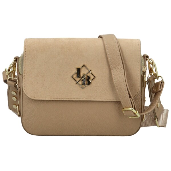 Módní dámská koženková crossbody kabelka LB Stylish, taupe