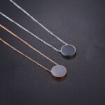 Elegantní náhrdelník s kulatým perleťovým přívěskem - chirurgická ocel, Stříbrná 40 cm + 5 cm (prodloužení)