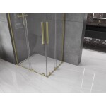 MEXEN/S - Velar L Duo sprchový kout, posuvné dveře 100 x 90, transparent, zlato kartáčovaná 871-100-090-02-03-55