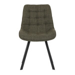 Židle jídelní, zelená látka, nohy černý kov
