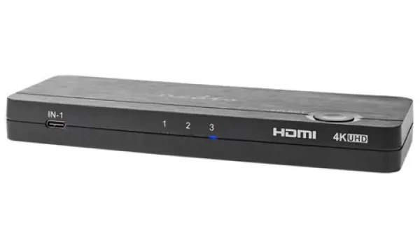Nedis VCON6430AT přepínač KVM / USB-C + 2x HDMI vstup na 4x USB A + 1x HDMI výstup / 4K@60Hz / 18 Gbps (VCON6430AT)