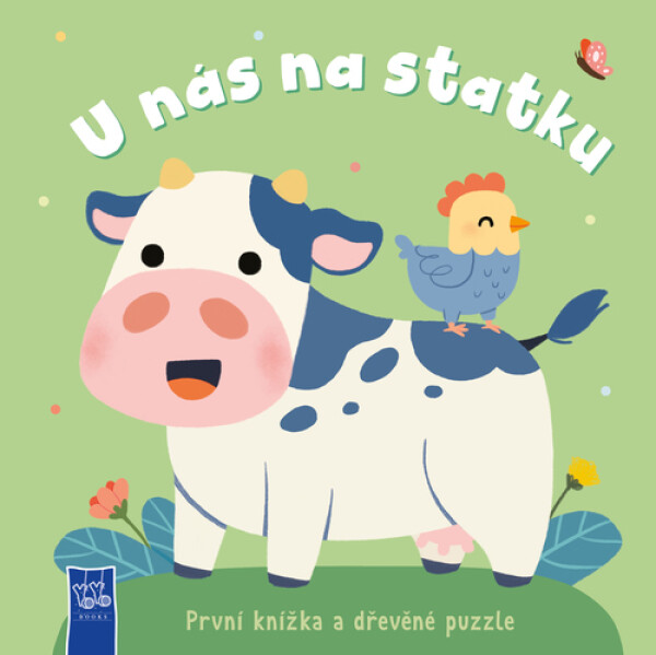 První knížka a dřevěné puzzle U nás na statku