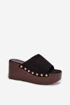 Bota na klínech DM487 černo-zlaté - Step in style 38
