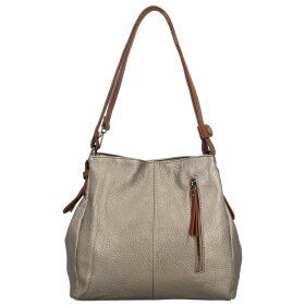 Stylová dámská koženková kabelka na rameno Smilla, tmavě stříbrná