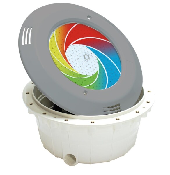 Vagnerpool Podvodní světlomet VA LED RGB-DMX; barevné, PF, 12 V; 33 W, světle šedá barva, pro betonové bazény