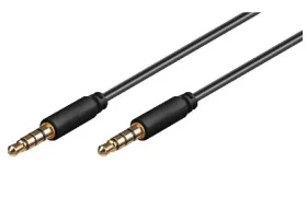 MicroConnect Slim audio kabel 4-pin Jack 3.5mm - Jack 3.5mm 3m černá (IPOD013)