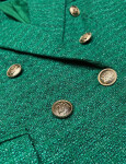 Zelené dvouřadové sako s knoflíky (AG3-1981) odstíny zelené XL (42)