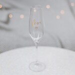 Bella Rose Sklenice na sekt Mrs., zlatá barva, čirá barva, sklo, 250 ml
