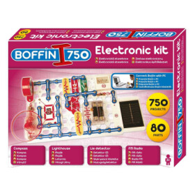 Stavebnice Boffin 750 elektronická 750 projektů na baterie 80ks v krabici 52x40x8cm