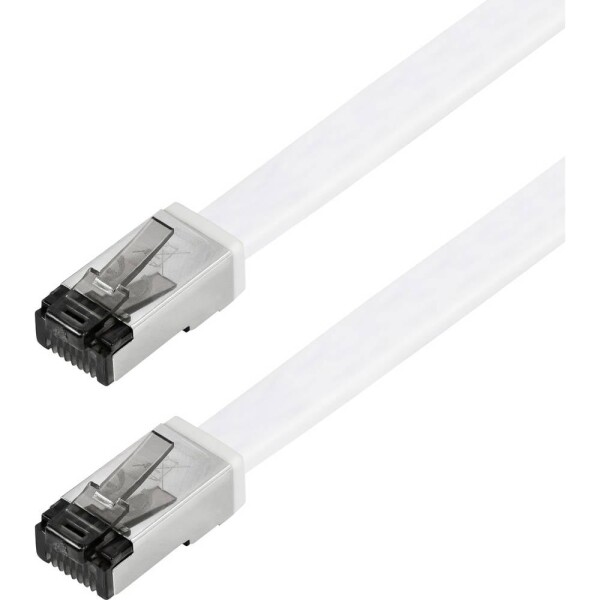Maxtrack TI56-10L RJ45 síťové kabely, propojovací kabely CAT 8.1 U/FTP 10 m bílá plochý 1 ks