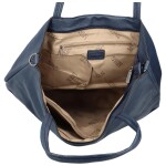 Nadčasová velká dámská koženková kabelka Laurencie, tmavě modrá